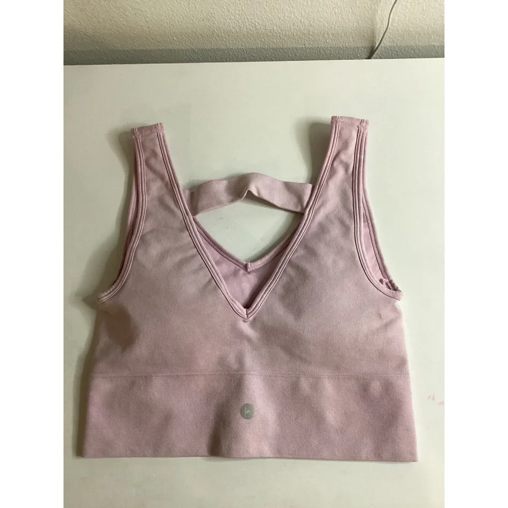 90 Degree by Reflex‎ Stonewash Seamless Bianca Bra Tank Mauve Pink Small